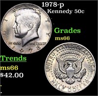 1978-p Kennedy Half Dollar 50c Grades GEM+ Unc