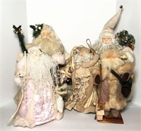 White Christmas Standing Santas Lot of 5