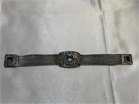 Designer Samuel B. Basket Weave & Topaz Bracelet