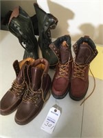 3 pairs men's worn boots size 10