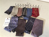 10 men's ties and tie rack