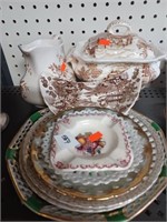 Lot of Antique Dishes to Include Rosa England