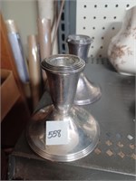 Marked Newport Sterling Weighted Candle Stick