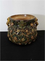 Vintage Asian terracotta flower pot