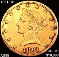 1891-CC $10 Gold Eagle HIGH GRADE