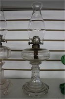 WHITE FLAME OIL LAMP WITH SHADE 20"