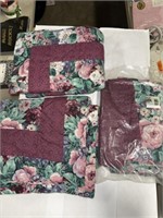 2-FLORAL PILLOW SHAMS & CURTAIN PANEL