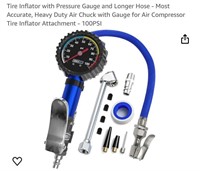 Tire Inflator with Pressure Gauge and Longer Hose