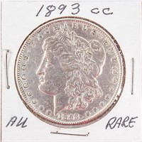 Coin 1893-CC Morgan Silver Dollar AU