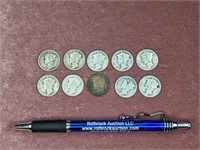 (10) Mercury Dimes