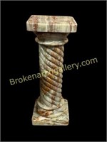 Spiral Reeded Green Onyx Pedestal