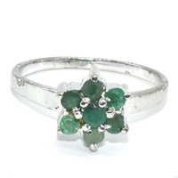 Silver Emerald(0.55ct) Ring