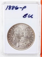 Coin 1886-P Morgan Silver Dollar Brilliant Unc.