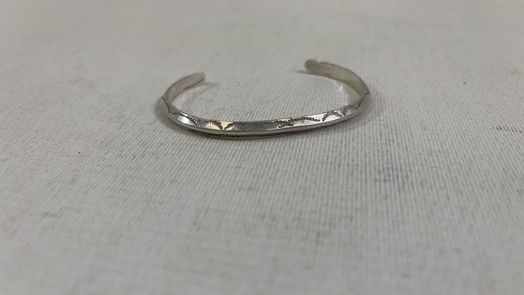 Vintage Native American Sterling Silver Cuff