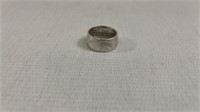 Repurposed Silver half Dollar  Ring