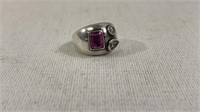 Sterling Silver Ladies Multi Gemstone Ring