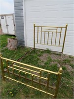 Laquered brass bed frame 53 x 75 headboard 57"H