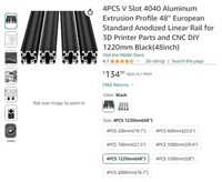 B2984 4PCS V Slot 4040 Aluminum Extrusion Profile
