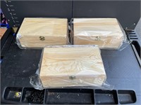 3 brand new wooden boxes