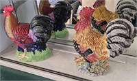 2 Rooster Cookie Jars