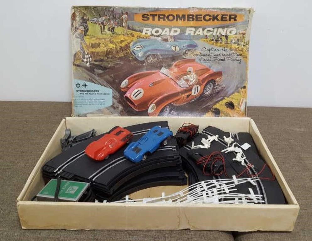 1960s STROMBECKER Road Racing Slot Car Set 1/32