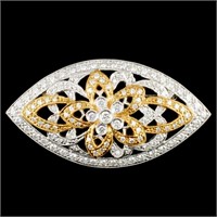 18K Gold 1.27ctw Diamond Brooch