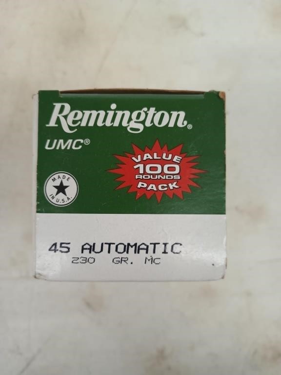 100 rounds 45 Auto 230 gr MC