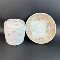 Antique Biscuit Jar w/ Bowl