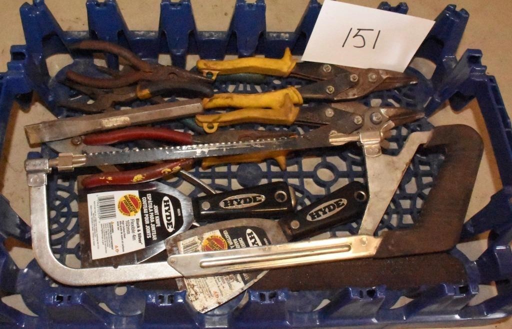 Pliers, Shearers, Hack Saw, file, misc.