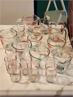 Large Lot of Glass Measuring Cups