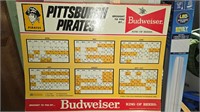 1980 pirates schedule budweiser advertising sign