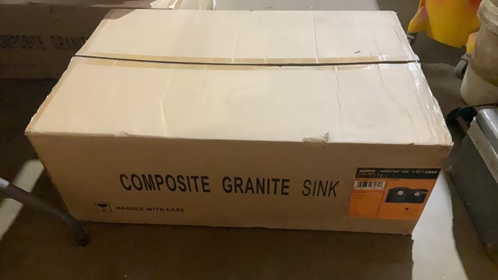 Composite granite sink in box