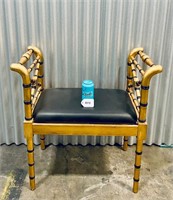 Small Vanity Seat / Bench Black & Gold WOW