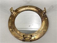 Brass Porthole Cover Wall Mirror