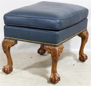 Hancock and Moore Claw Foot Leather Stool