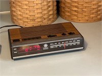 Vintage GE Wood Grain Alarm Clock