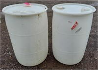 2--Plastic 55 Gallon Barrels