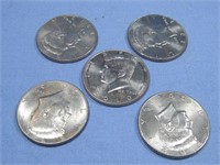 Five 2010's Kennedy Half Dollars