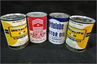 SET OF 4 MOTOR OIL ADV. CANS