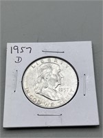 1957-D Franklin Silver Half Dollar