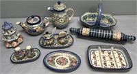 Polish Pottery Hand Made Poland Lot Collection
