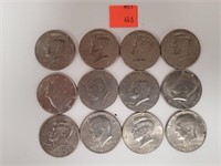 12 Kennedy Half Dollars 1971D ~ 1972D ~ 1974D ~