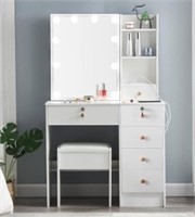 Guanglai Vanity Desk With Mirror And Lights,