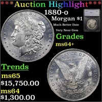 *Highlight* 1880-o Morgan $1 Graded ms64+