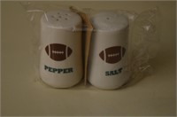 New in Package Football Salt & Pepper Set