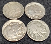 (4) Buffalo Nickels XF+: 2-1936, 1936-D&S