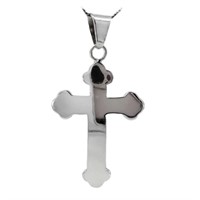 High Polish Cross Pendant Sterling Silver