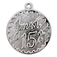 Circular "Just 15" Pendant/Charm Sterling Silver