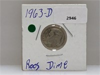 1963-D 90% Silv Roos Dime