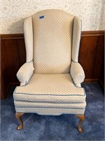 2 Pattern Wing Back Upholstered Chairs